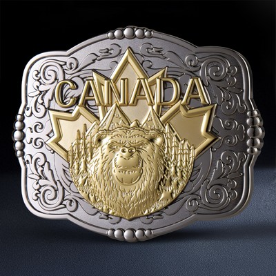 2.5 " x 3.5 " Belt Buckle with Two Tone Finish